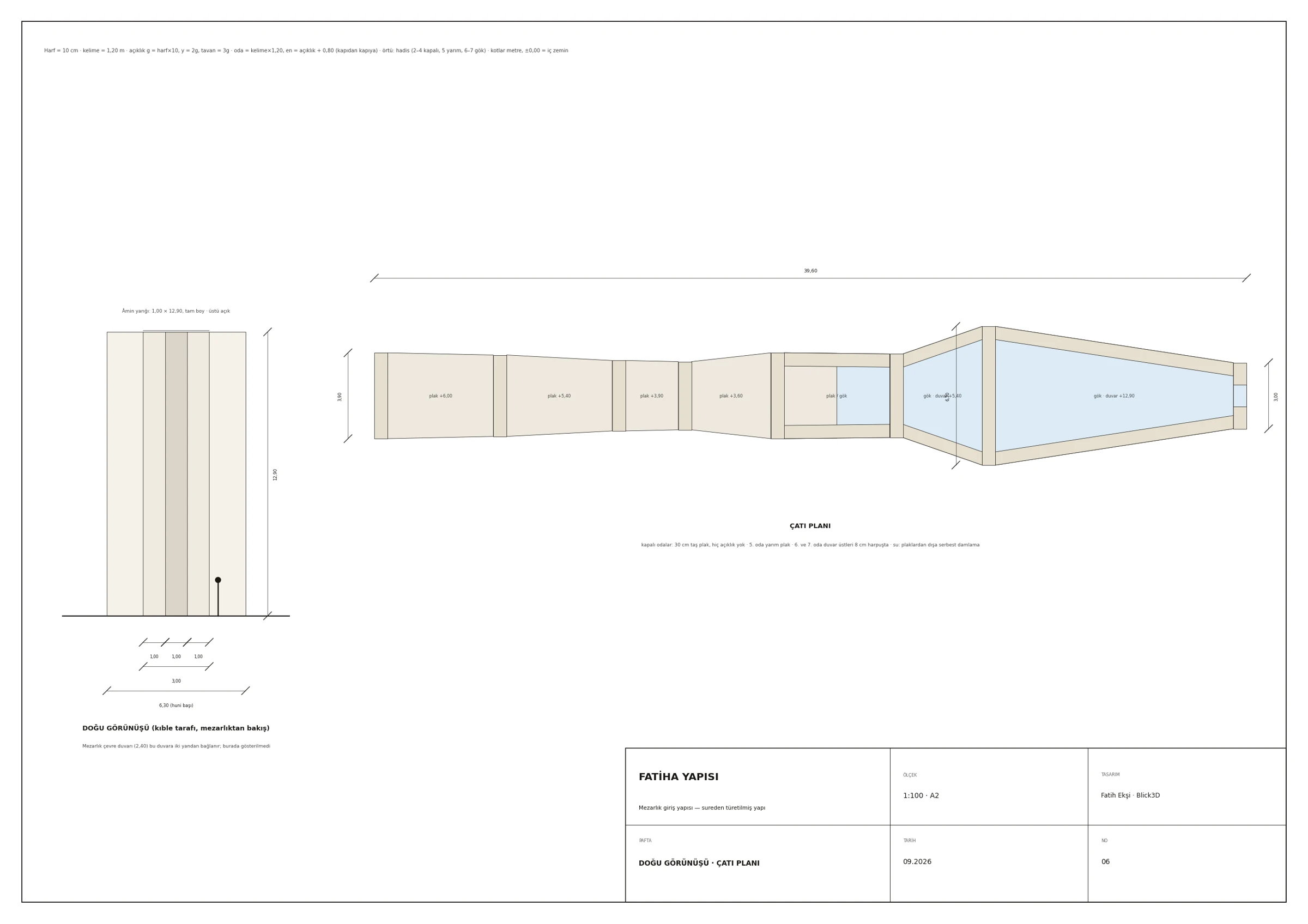 06 · Roof plan and end elevation
